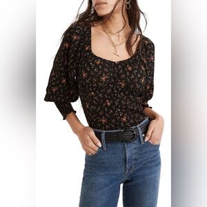 madewell kirstie fresh sprigs sweetheart top 2